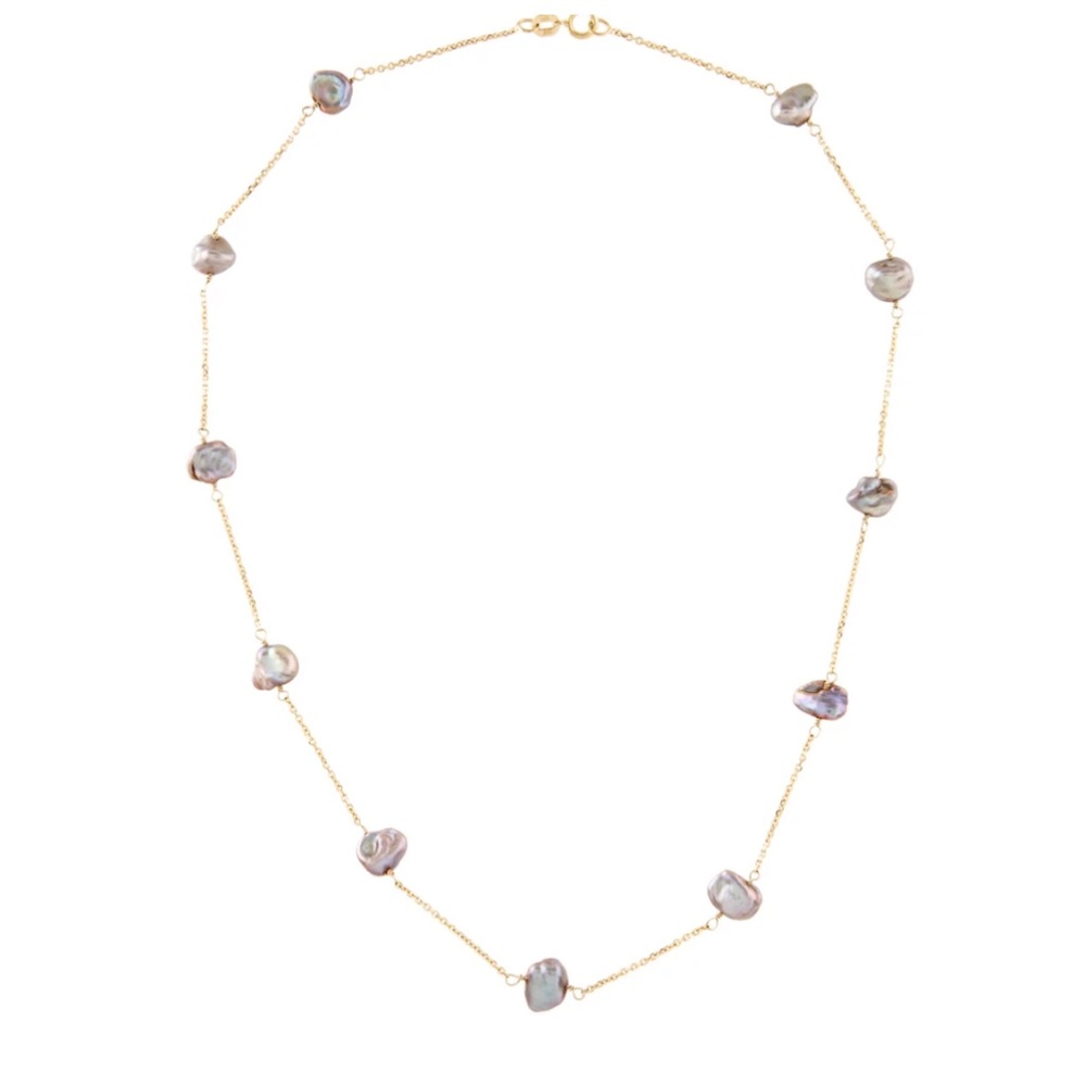 Vintage 14k Baroque Pearl Necklace